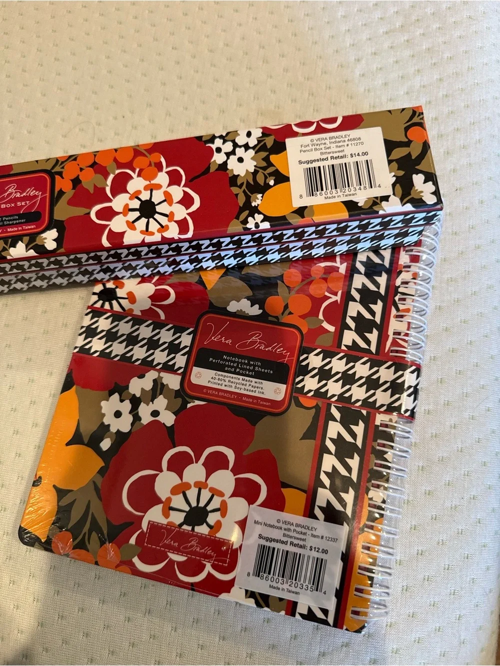 Vera Bradley NwT Spiral Mini 	Notebook & Pencil Set in “Bittersweet”